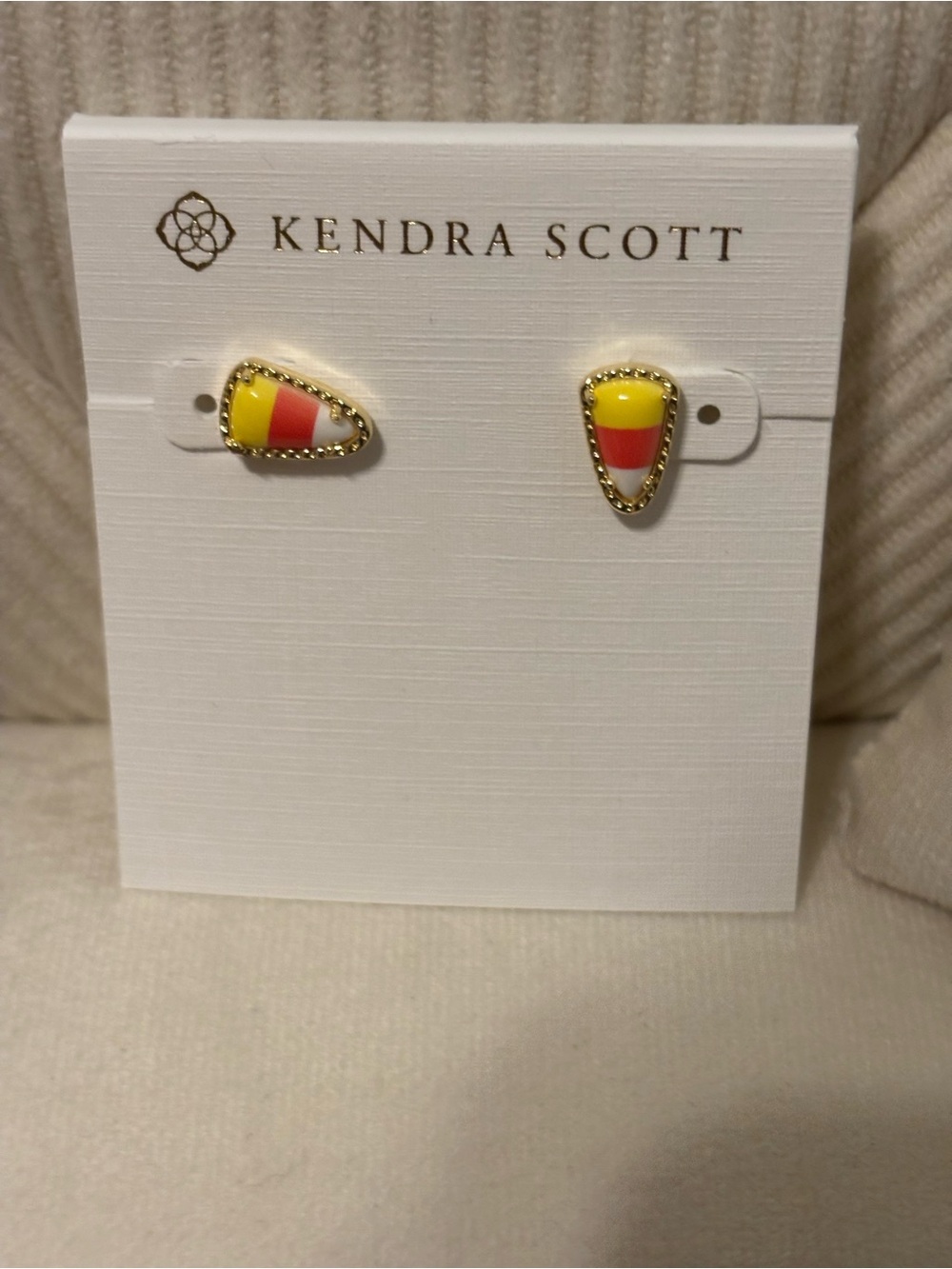 Kendra Scott Yellow and Orange Enamel Candy Corn Studs